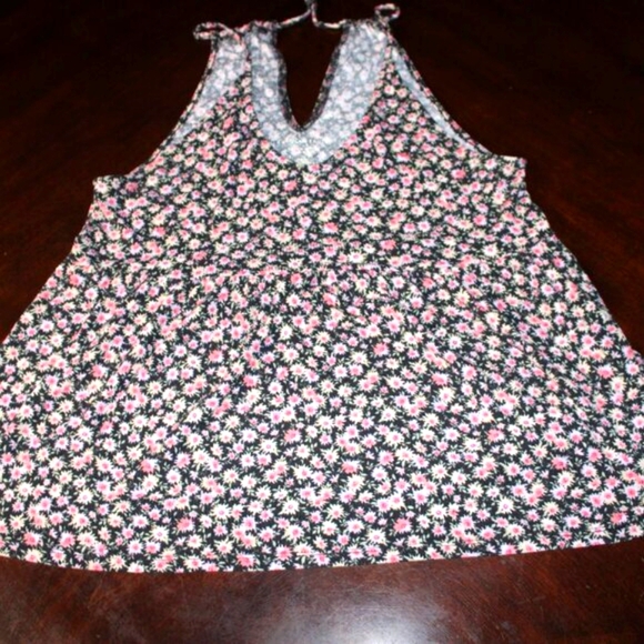 🌸 American Eagle Floral Peplum Tank - Adjustable Straps - Cottagecore Y2K - Picture 8 of 10